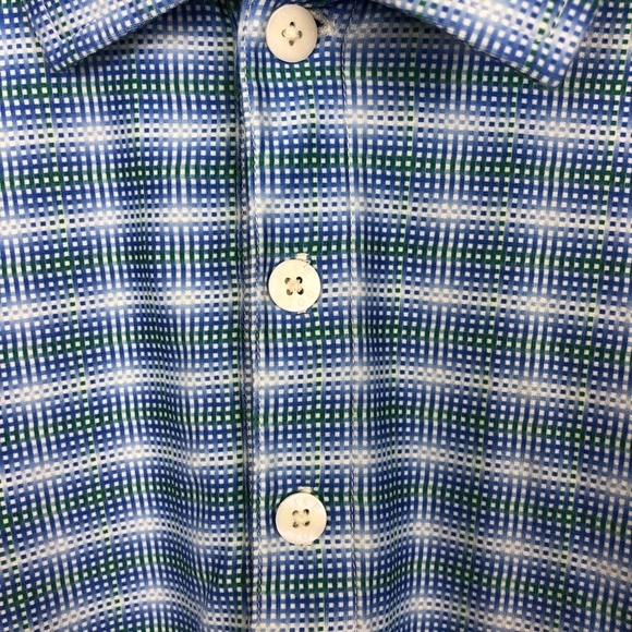Nike Dri-Fit UV Blue Plaid Check Golf Polo Sz L - Picture 5 of 9